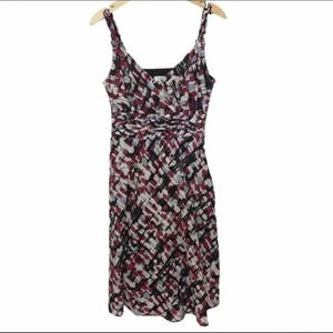 Nine West‎ Petite 10P black/white/maroon/grey dress